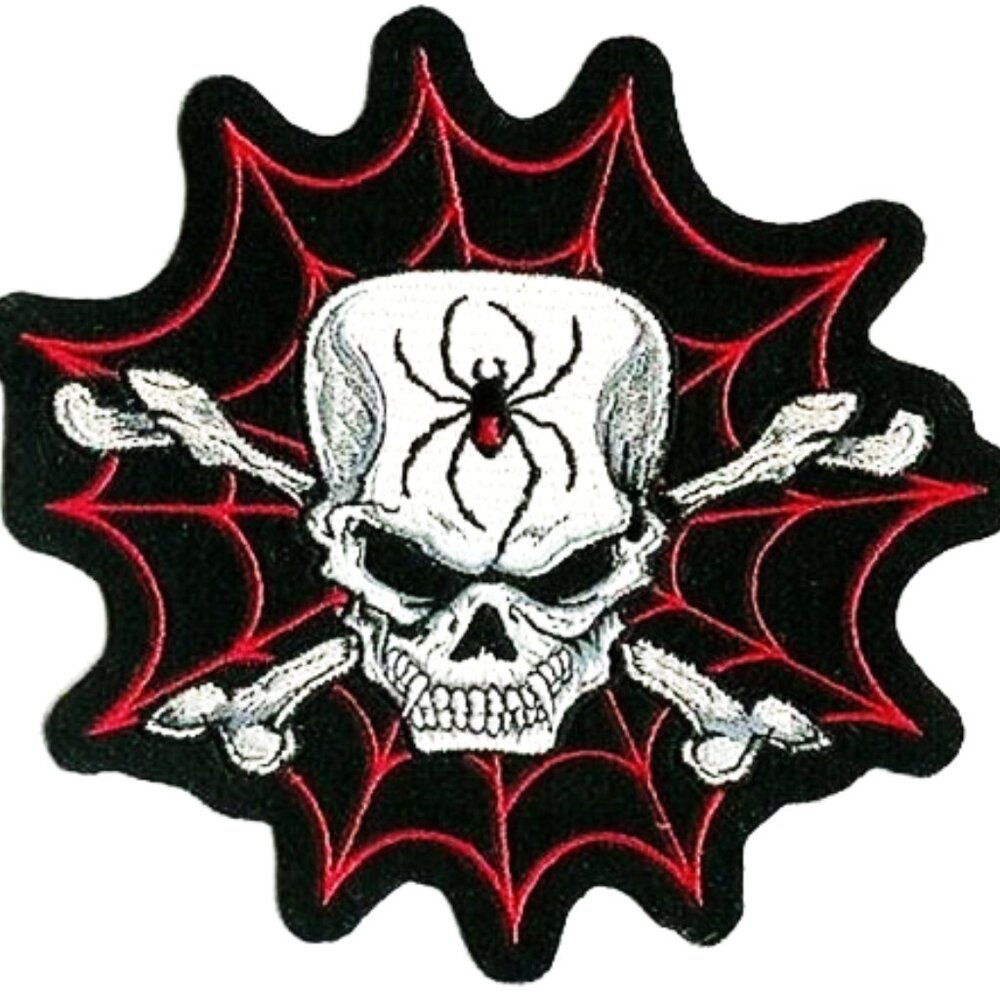 Lethal Threat Spider Skull Patch, 6" x 6", LT30015